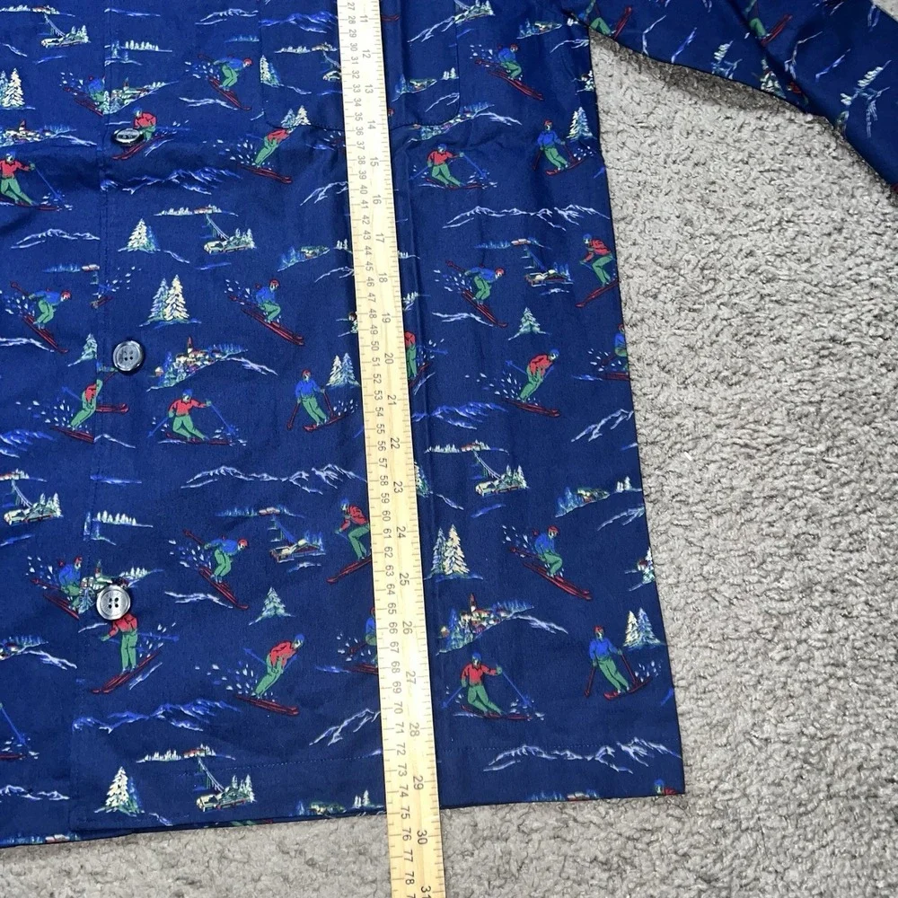 Polo Ralph Lauren 100% Cotton Men's Sleep Shirt Pajama Downhill Ski AOP‎ Size M